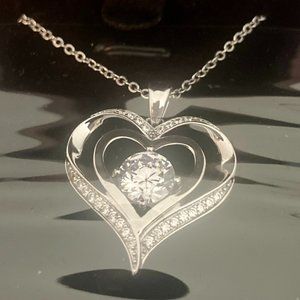 AUV Crystal Heart Necklace for Women, Jewelry Gifts for Her